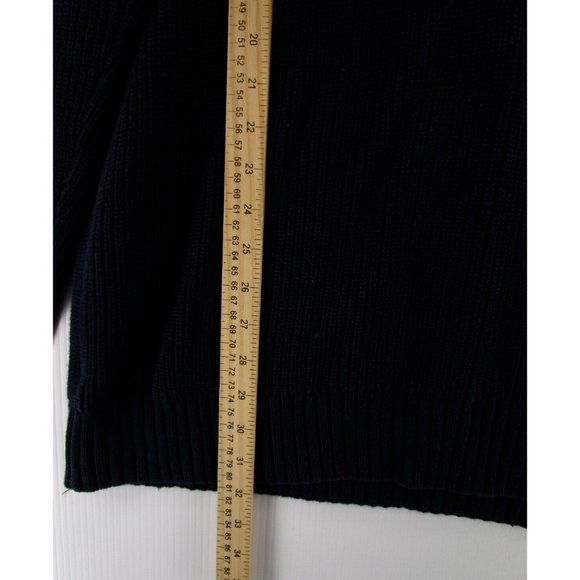 McNeal Sweater Large Pullover Turtleneck Toggle Patch Thick Cotton - Picture 4 of 10